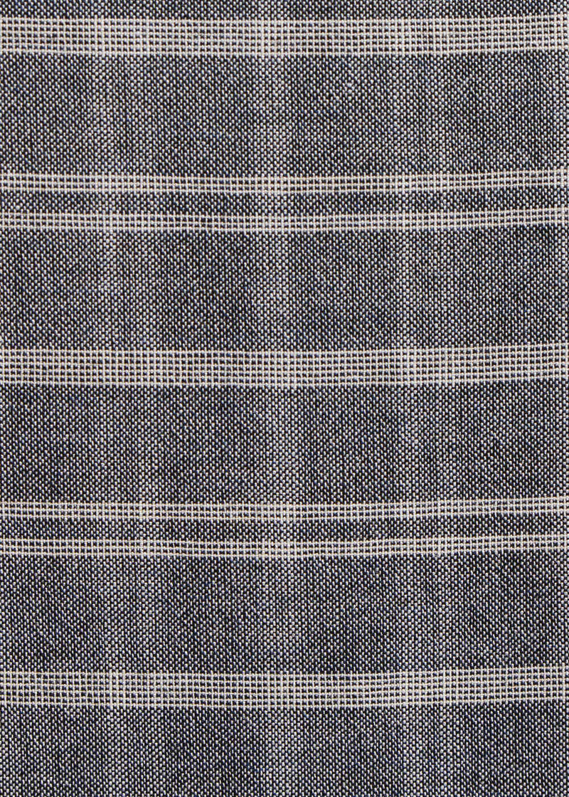Jupe longue en gaze de coton grise à carreaux - MARINE#couleur_MARINE