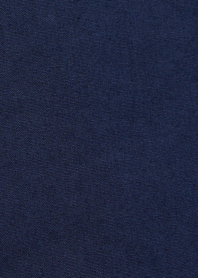 Robe mi-longue housse bleu marine en popeline de coton - MARINE#couleur_MARINE