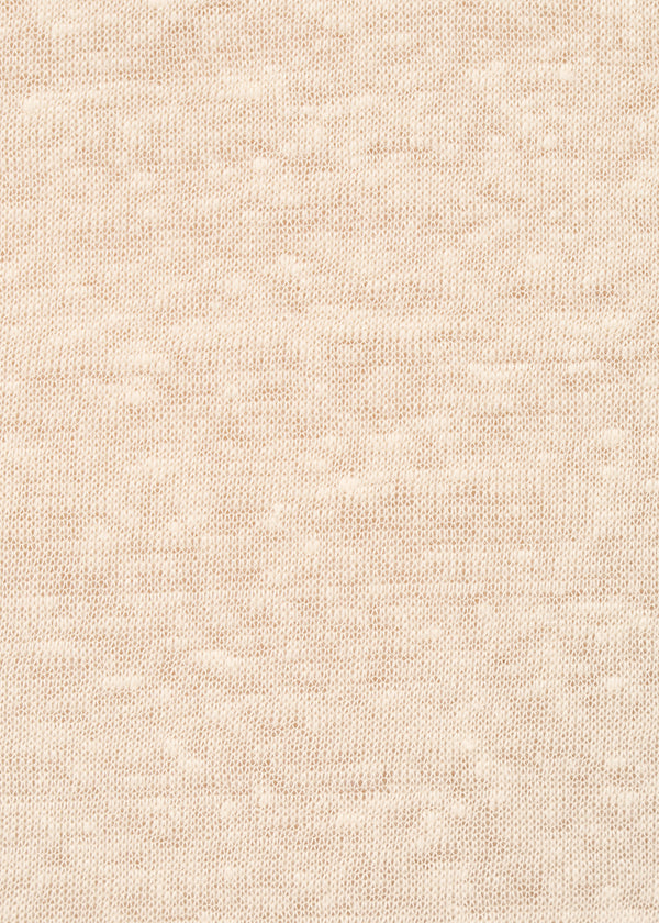 Polo écru en lin fluide manches courtes - ECRU#couleur_ECRU