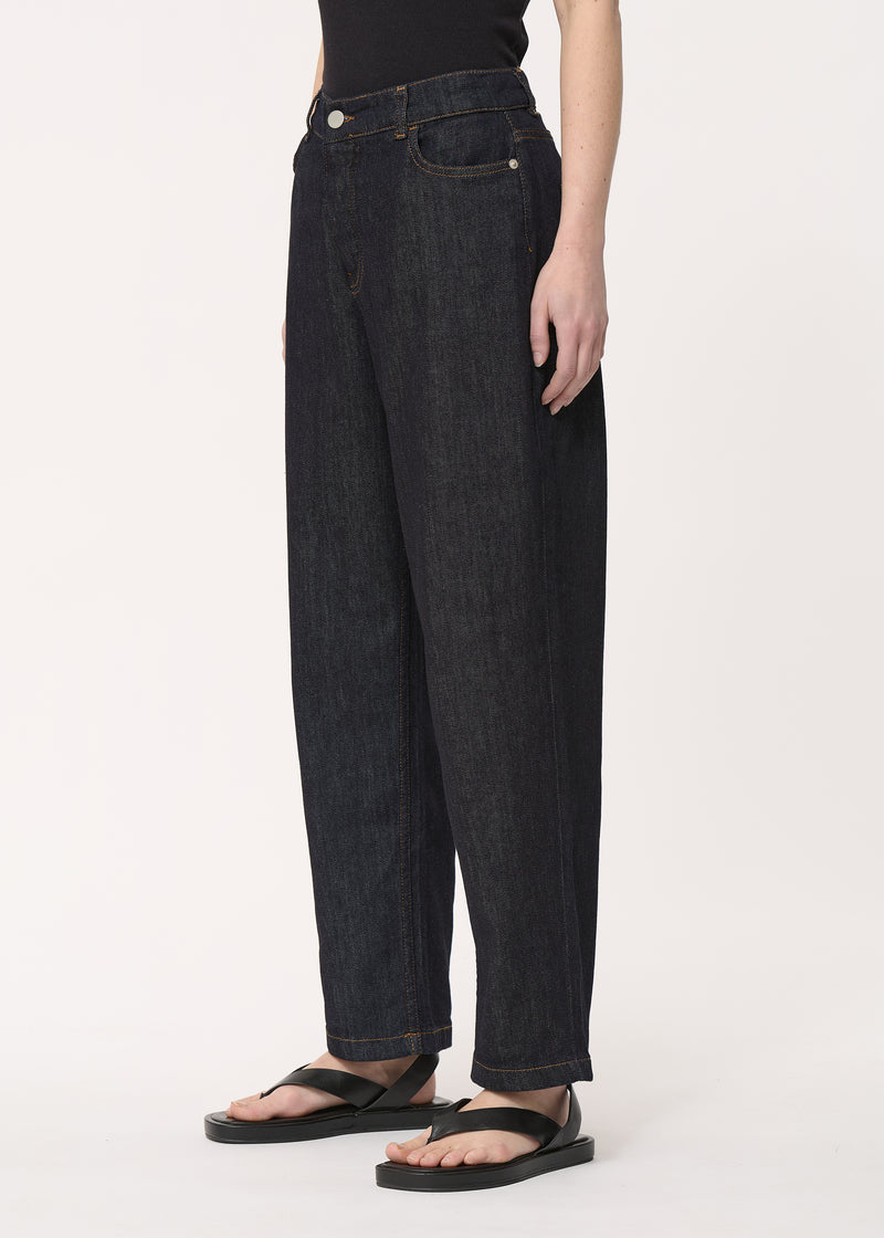 Jean mom taille haute en coton biologique - BRUT#couleur_BRUT