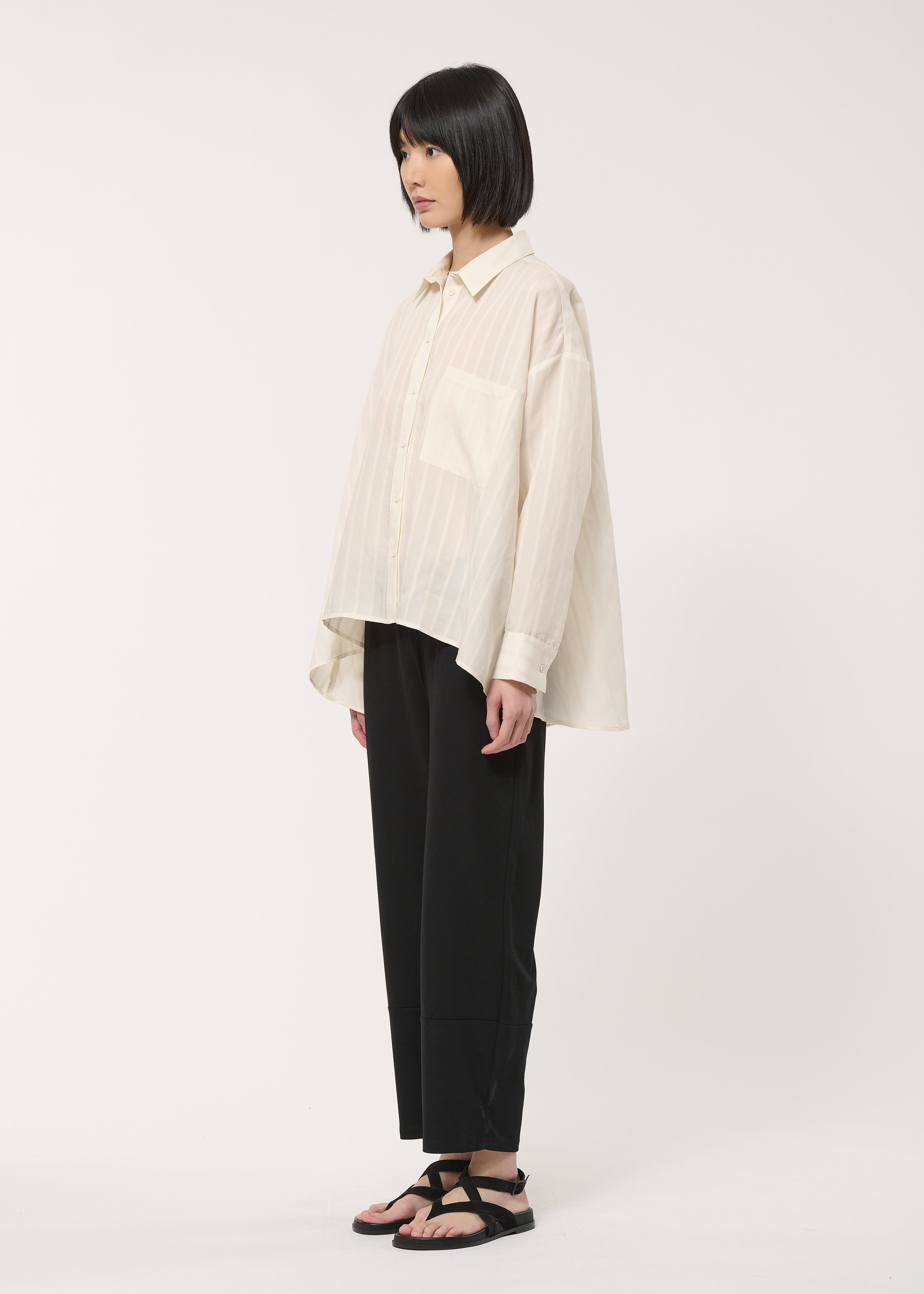 Pantalon noir 7/8ème en milano taille haute - NOIR#couleur_NOIR