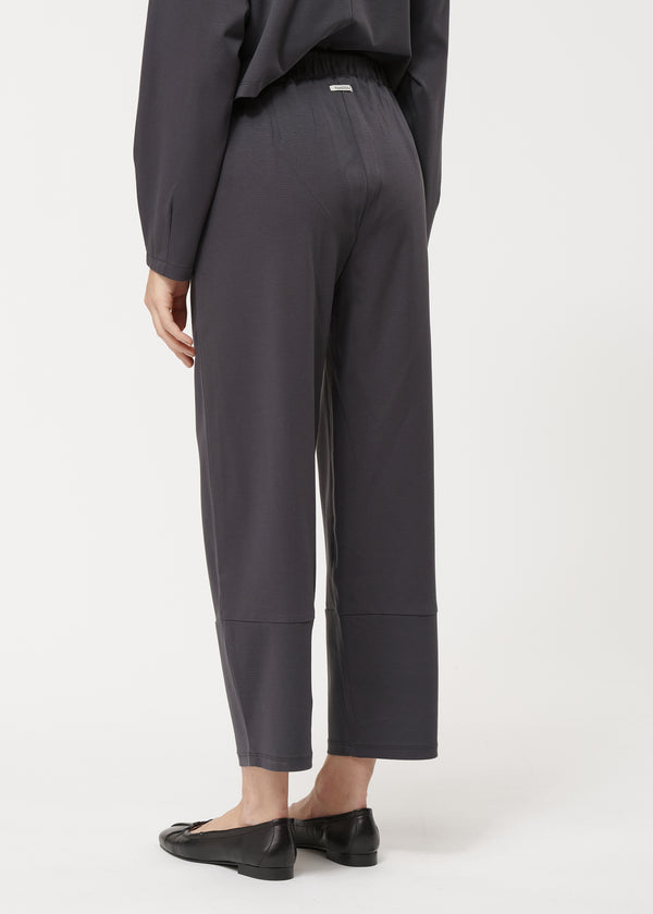Pantalon gris 7/8ème taille haute en jersey stretch - ANTHRACITE#couleur_ANTHRACITE
