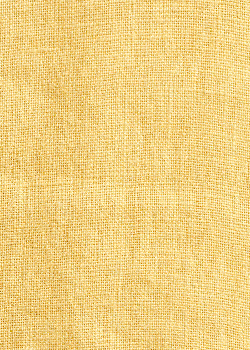 Robe mi-longue évasée jaune en lin sans manches - COLZA#couleur_COLZA