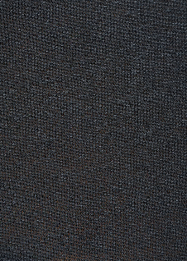 T-shirt noir ample en lin manches courtes - CHARBON#couleur_CHARBON