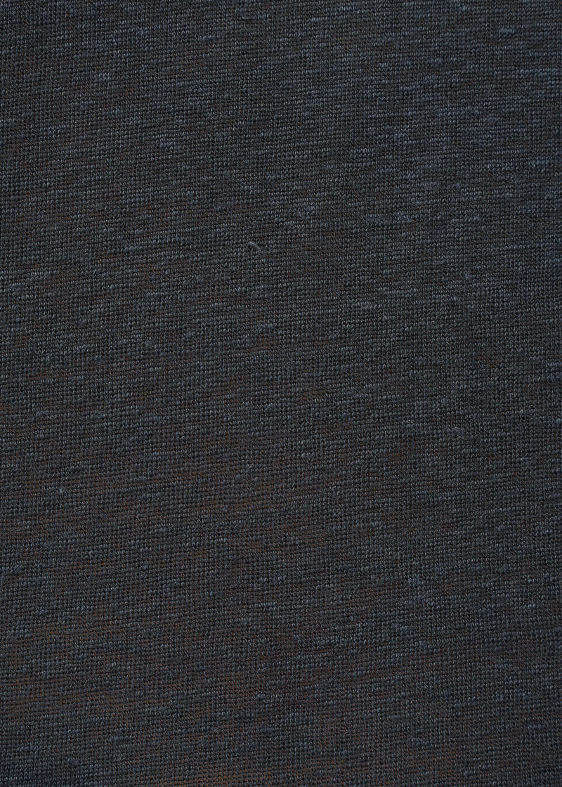 T-shirt noir ample en lin manches courtes - CHARBON#couleur_CHARBON