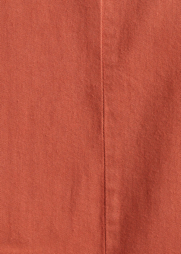 Veste tailleur longue sans manches en twill de coton rouge - SIENNE#couleur_SIENNE