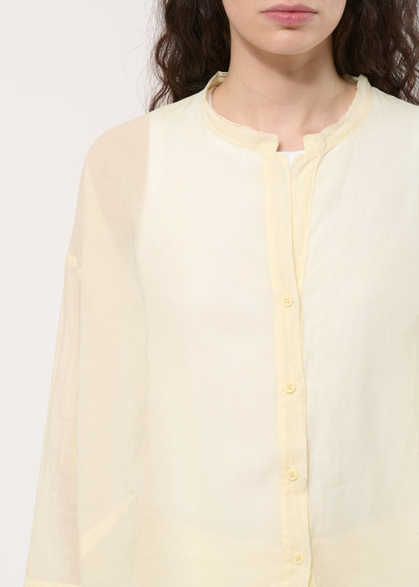 Chemise jaune oversize en voile de coton - COLZA#couleur_COLZA