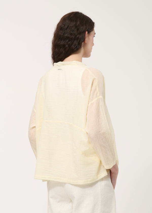 Chemise jaune oversize en voile de coton - COLZA#couleur_COLZA