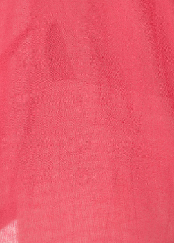 Chemise corail oversize en voile de coton - VERMILLON#couleur_VERMILLON