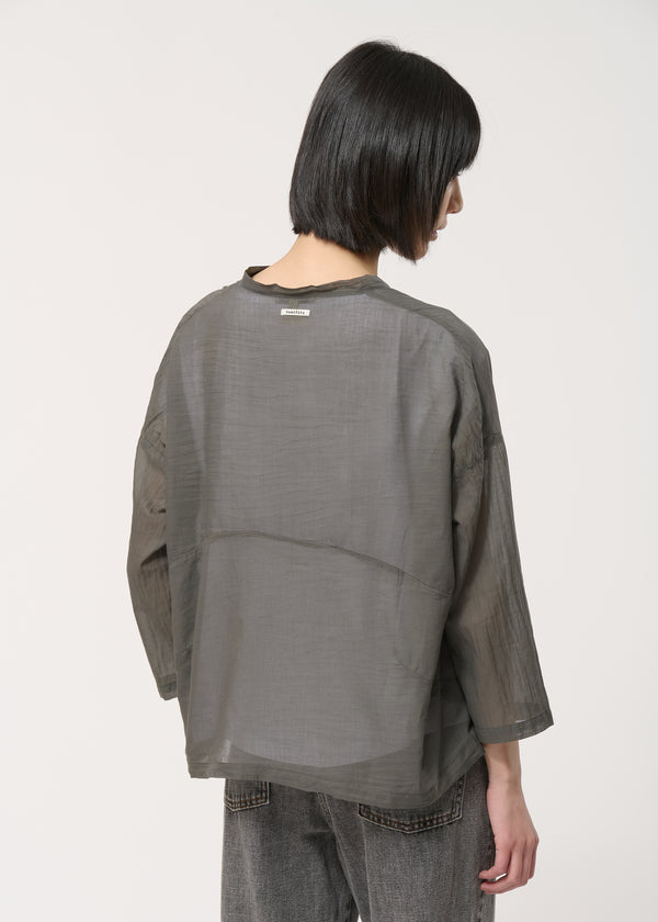 Chemise grise oversize en voile de coton - ANTHRACITE#couleur_ANTHRACITE