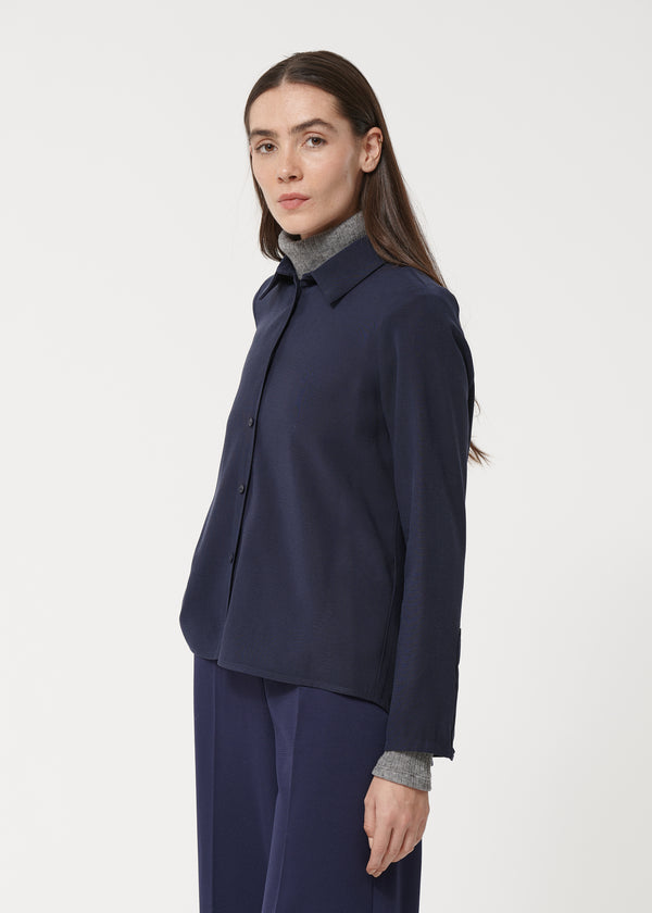 Chemise bleu marine coupe droite - MARINE#couleur_MARINE