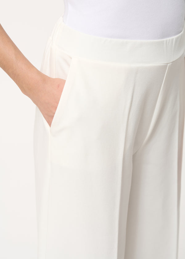 Pantalon large blanc en jersey milano - OFF WHITE#couleur_OFF WHITE