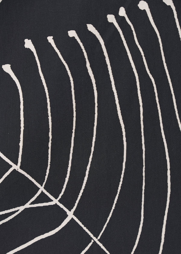 Chemise noire oversize à imprimé feuilles - NOIR#couleur_NOIR