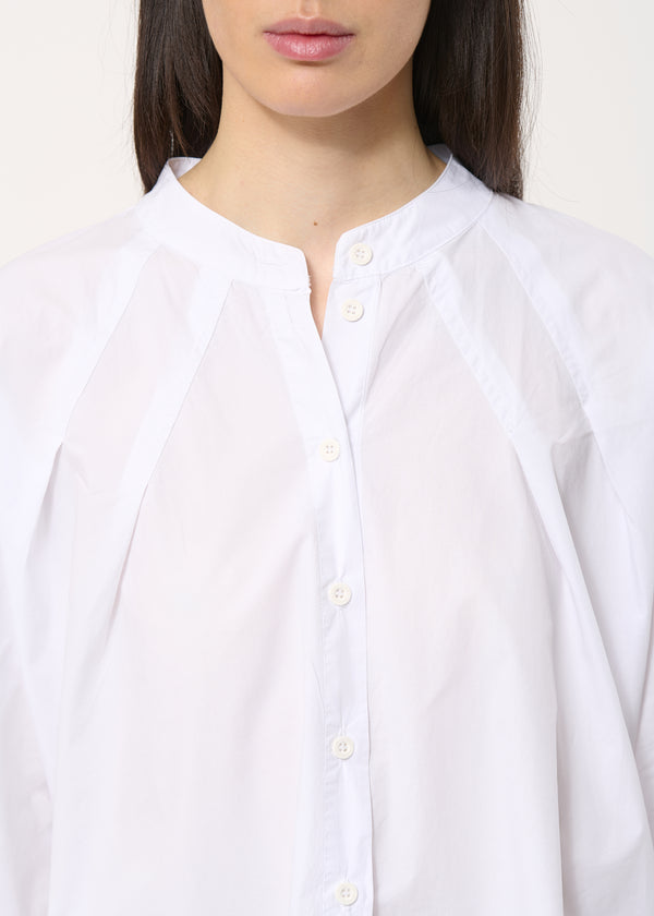 Chemisier blanc oversize en coton - BLANC#couleur_BLANC