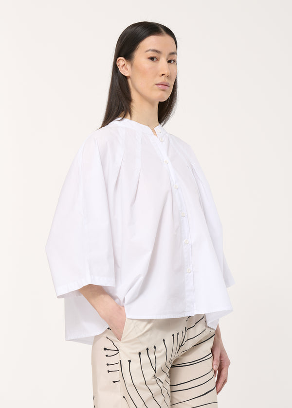 Chemisier blanc oversize en coton - BLANC#couleur_BLANC