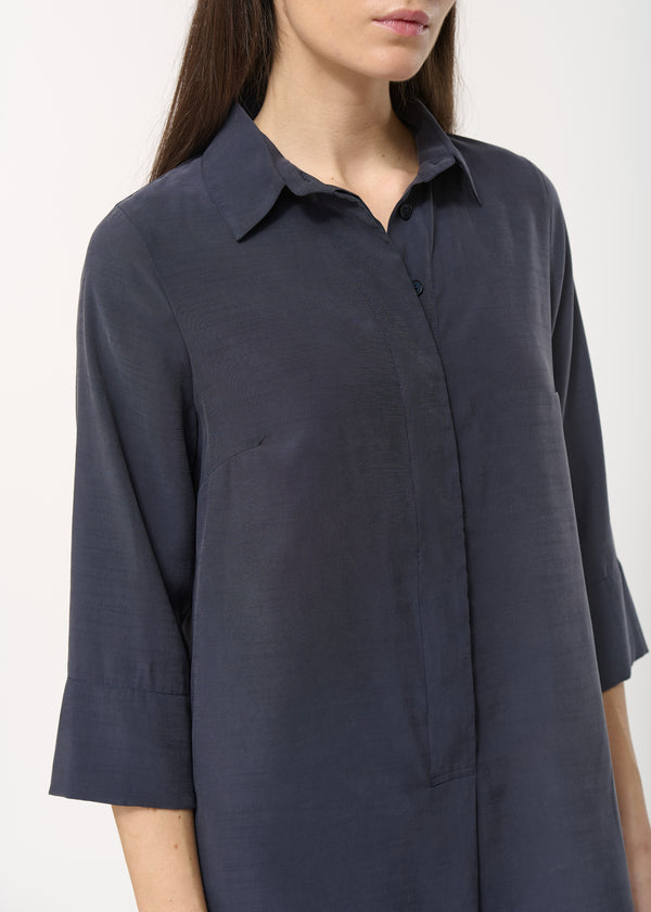 Combinaison bleu marine oversize manches 3/4 - MARINE#couleur_MARINE