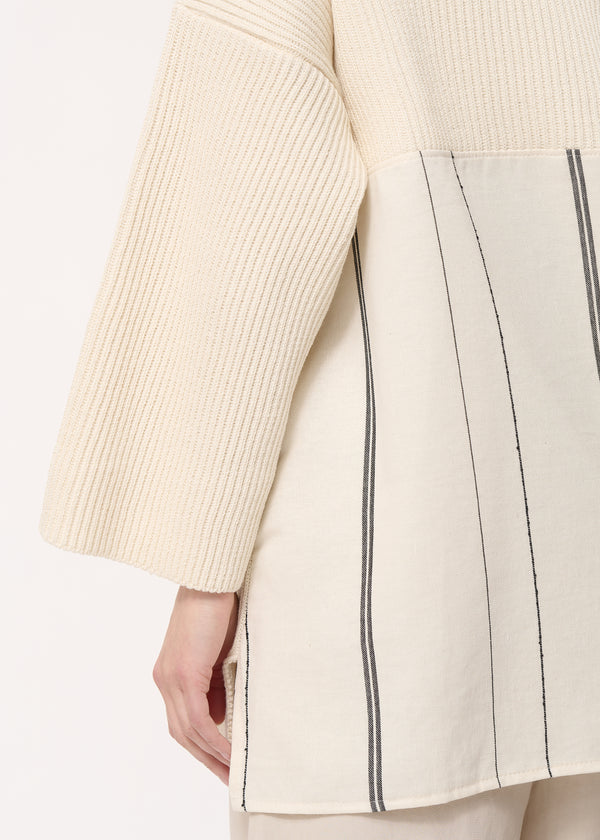 Gilet écru manches 7/8ème ouvert - ECRU#couleur_ECRU