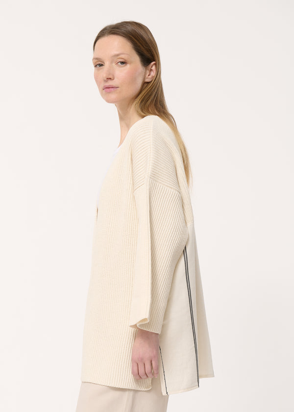 Gilet écru manches 7/8ème ouvert - ECRU#couleur_ECRU