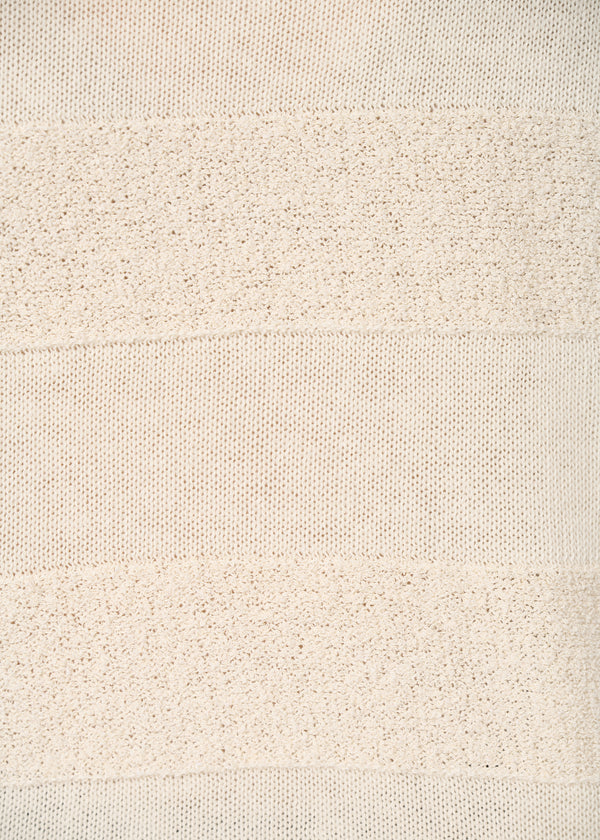 Pull écru manches courtes à bouclette - ECRU#couleur_ECRU