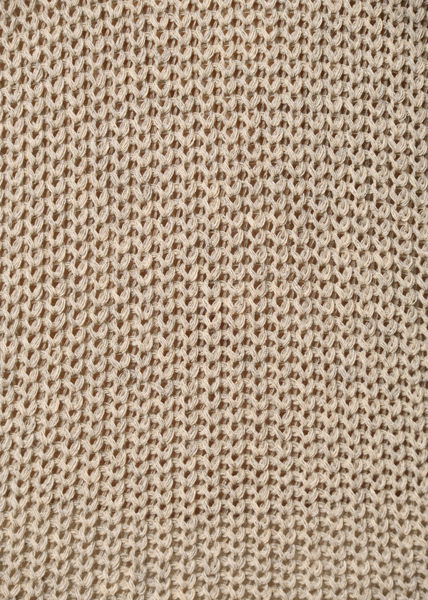 Débardeur beige ample en maille ajourée - BEIGE#couleur_BEIGE