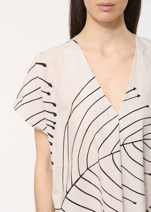 Robe mi-longue droite blanche en coton - ECRU#couleur_ECRU