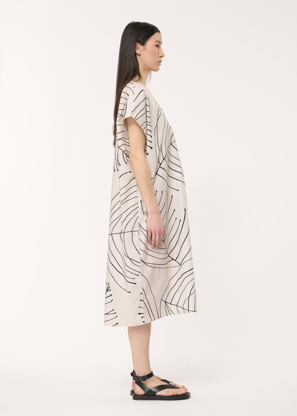 Robe mi-longue droite blanche en coton - ECRU#couleur_ECRU