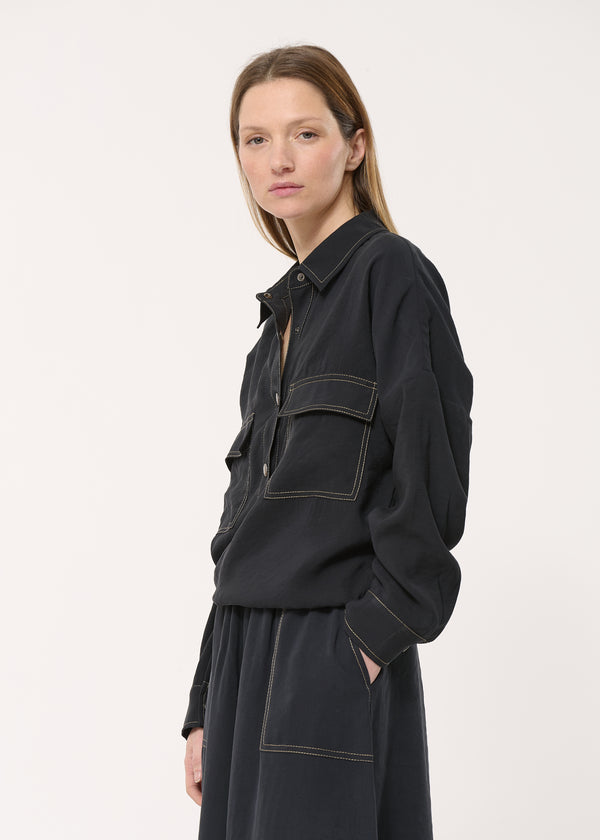 Top noir ample en modal - CHARBON#couleur_CHARBON