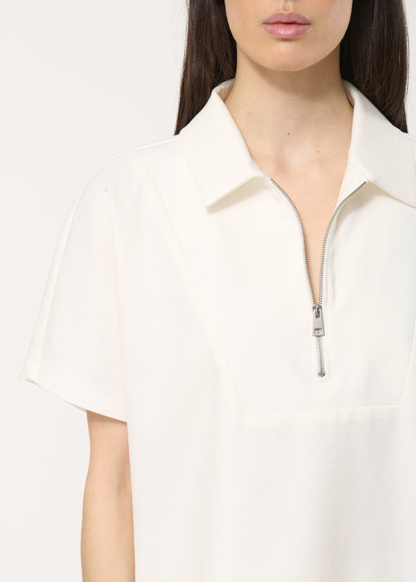 T-shirt blanc coupe droite manches courtes - OFF WHITE#couleur_OFF WHITE