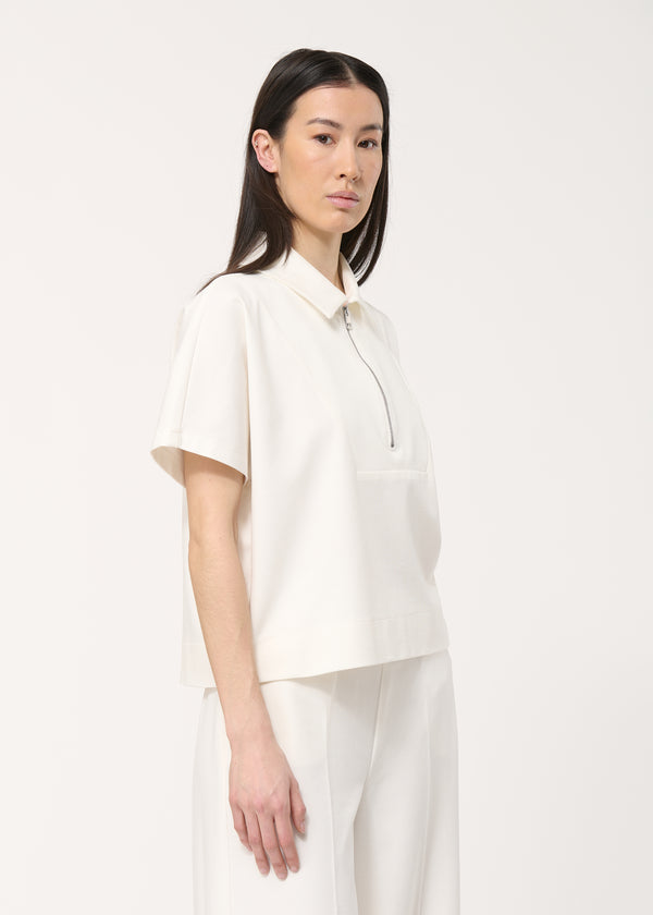 T-shirt blanc coupe droite manches courtes - OFF WHITE#couleur_OFF WHITE