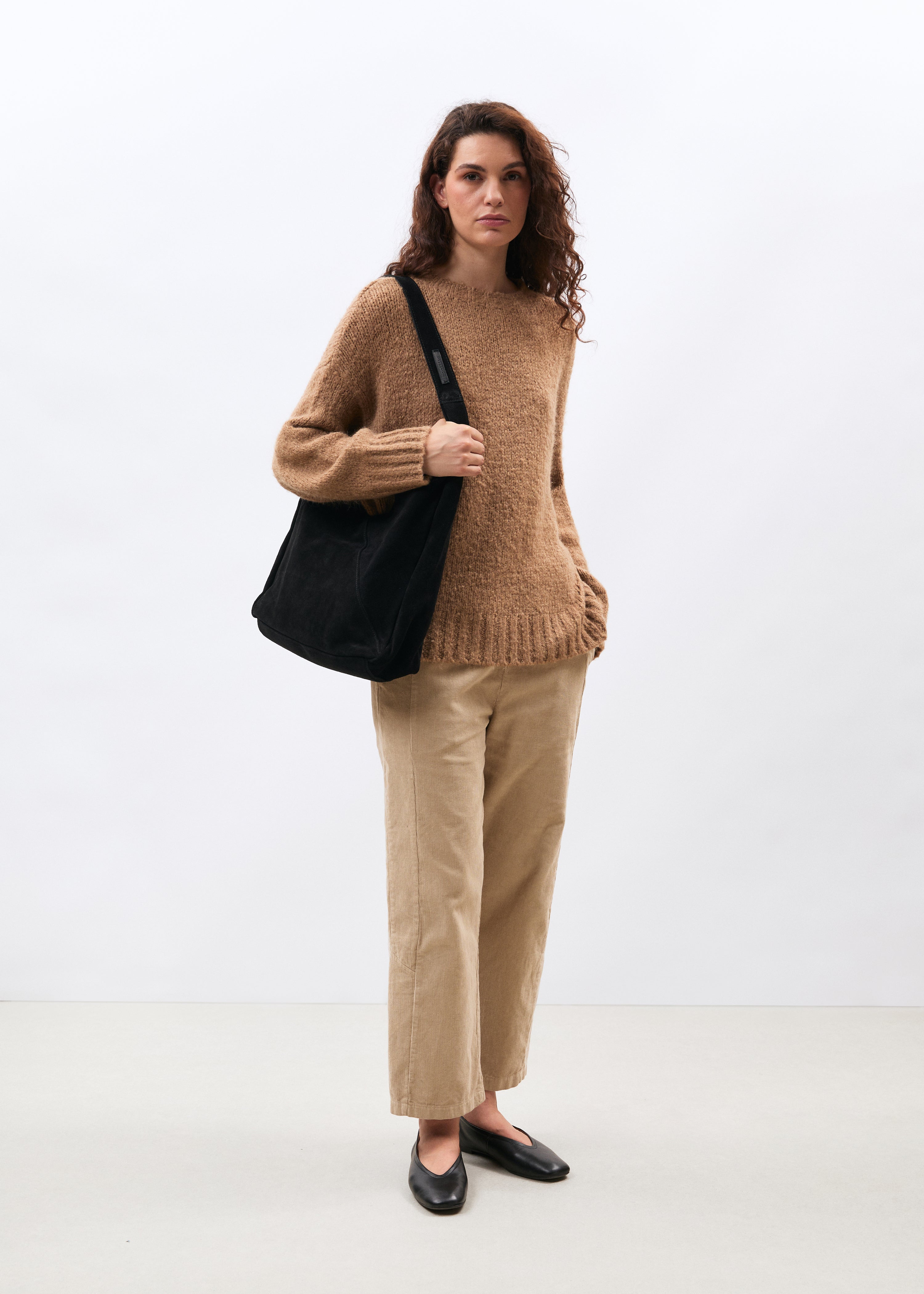 Sac hobo noir en daim - NOIR#couleur_NOIR
