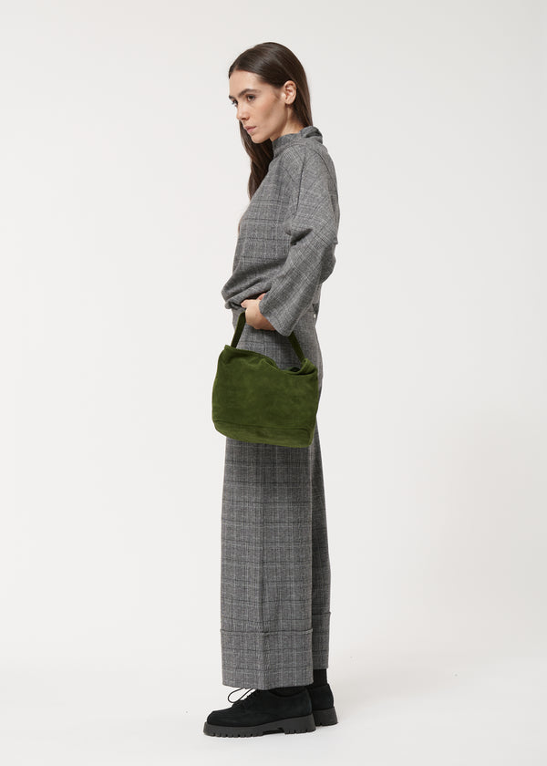 Sac à main kaki en daim - KAKI#couleur_KAKI