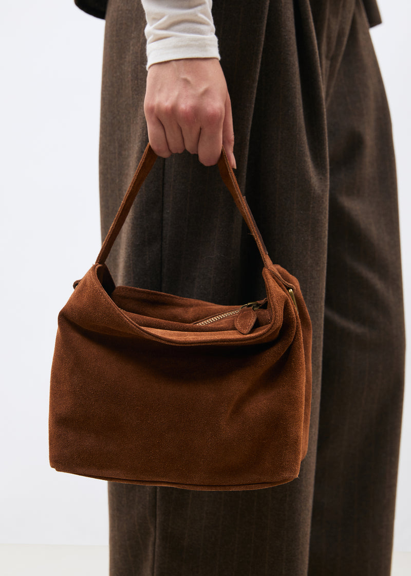 Sac marron en daim - marron#couleur_marron