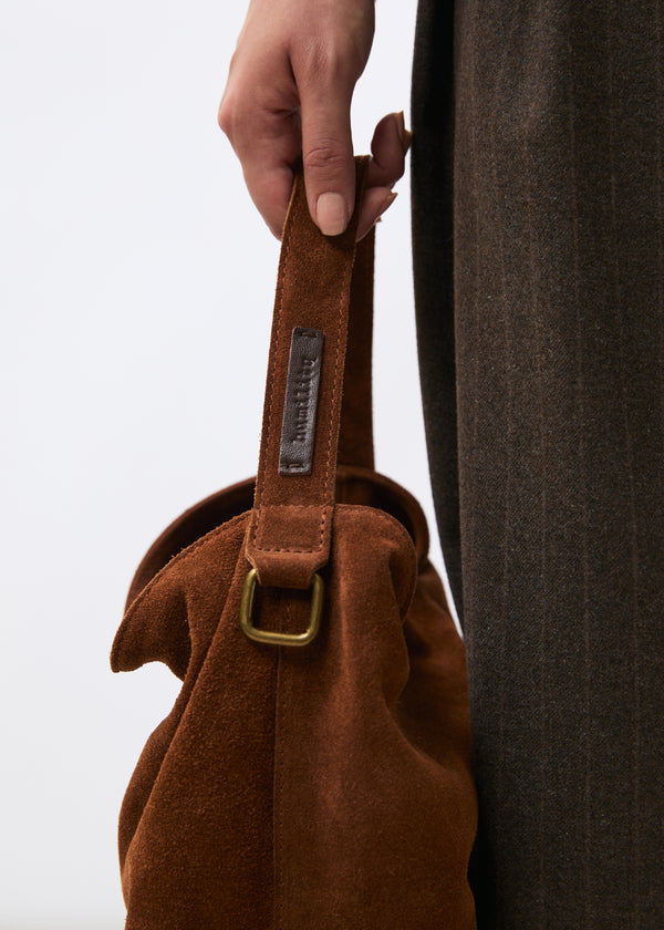 Sac marron en daim - marron#couleur_marron