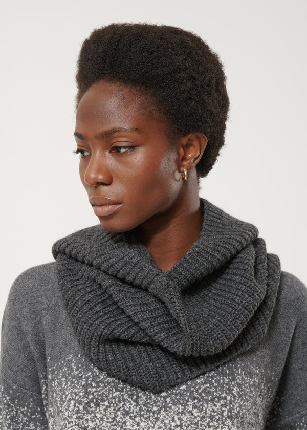 Cagoule grise oversize en maille - ANTHRACITE#couleur_ANTHRACITE
