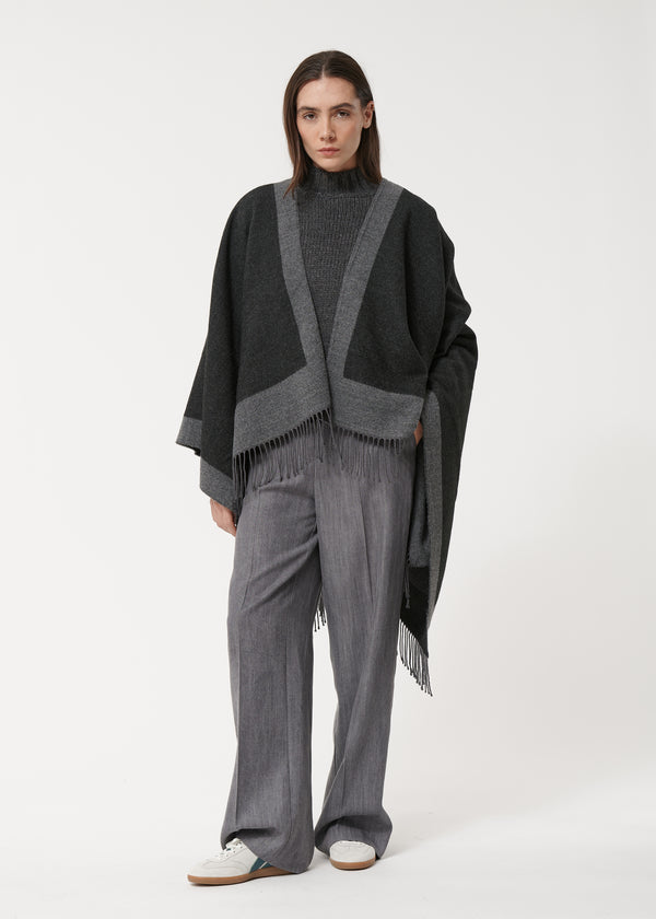 Poncho bicolore - NOIR/GRIS#couleur_NOIR/GRIS