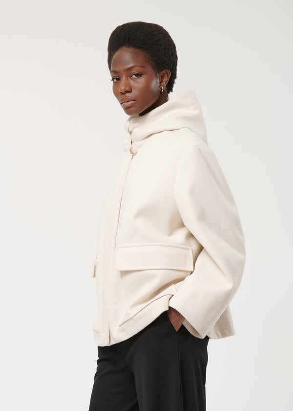 Manteau blanc oversize en lainage - ECRU#couleur_ECRU