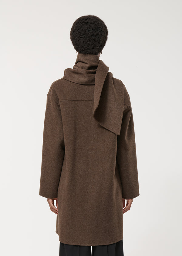 Manteau marron oversize en laine mélangée - CHOCOLAT#couleur_CHOCOLAT