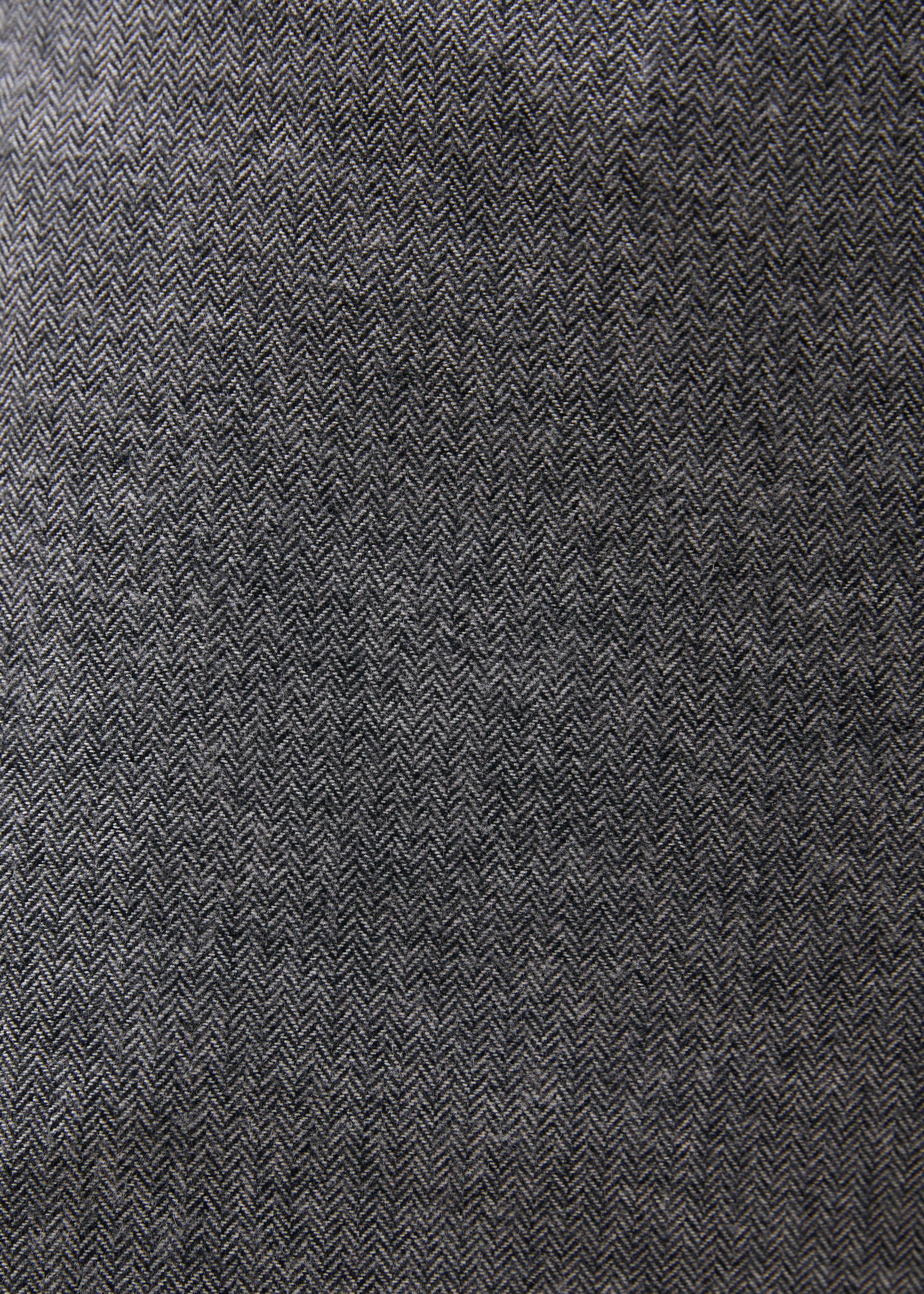 Pantalon cropped gris à chevrons en flanelle - GRIS CHINE#couleur_GRIS CHINE