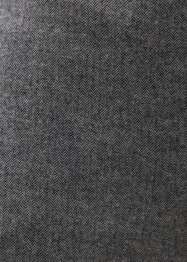 Pantalon cropped gris à chevrons en flanelle - GRIS CHINE#couleur_GRIS CHINE