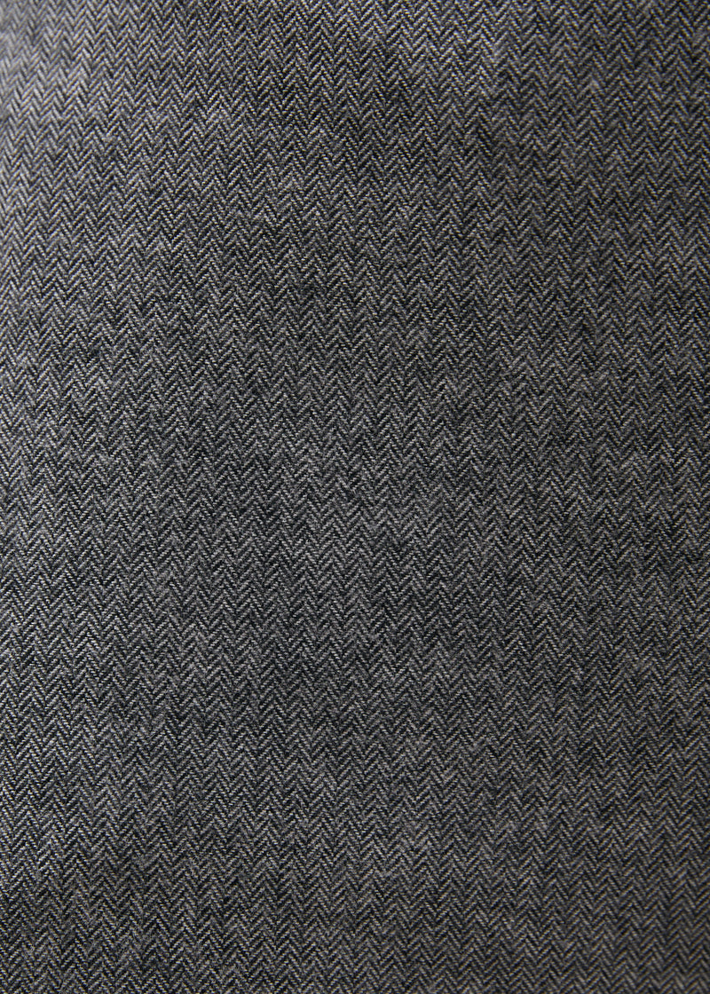 Pantalon cropped gris à chevrons en flanelle - GRIS CHINE#couleur_GRIS CHINE