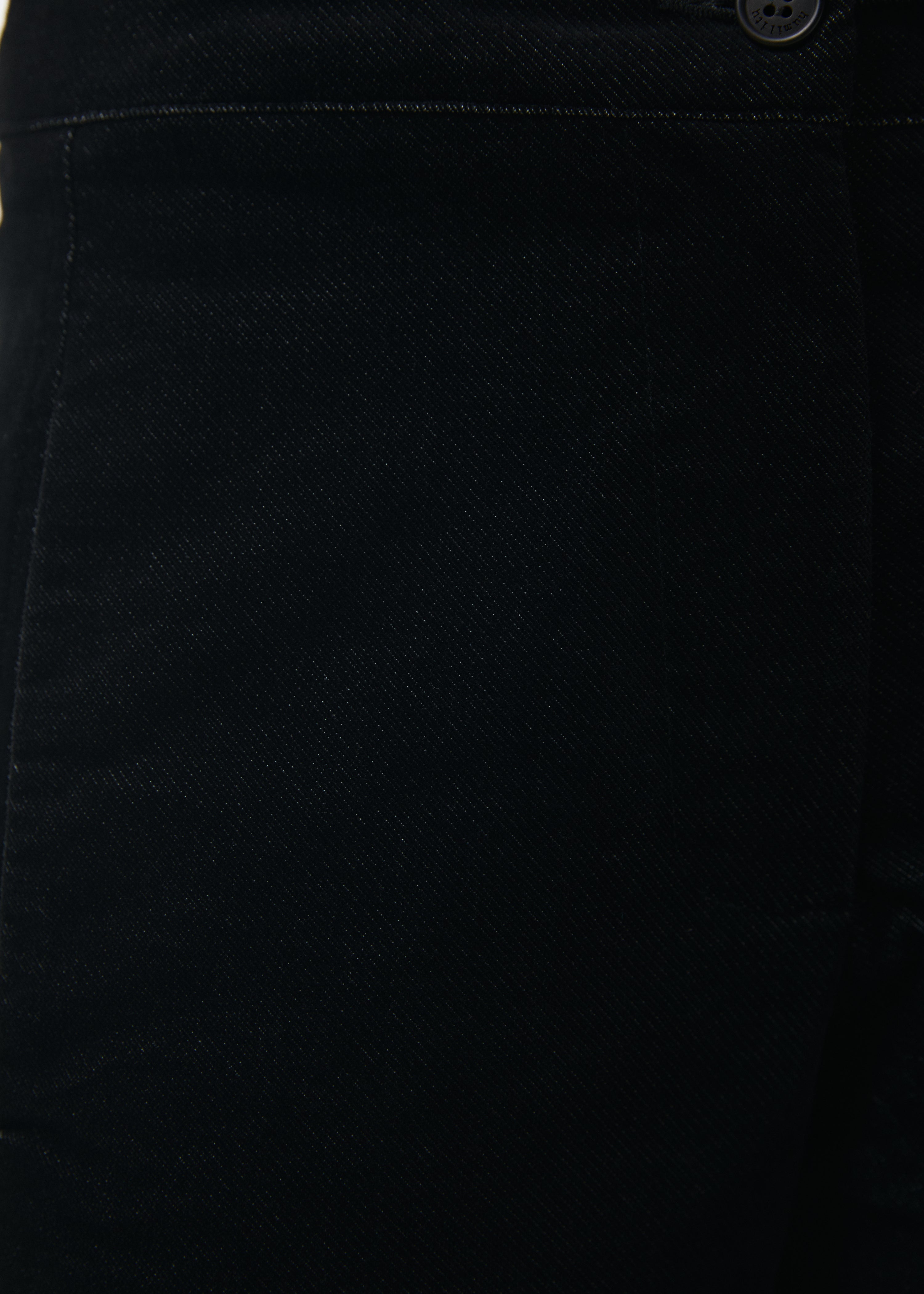 Pantalon large noir 7/8ème en velours - NOIR#couleur_NOIR