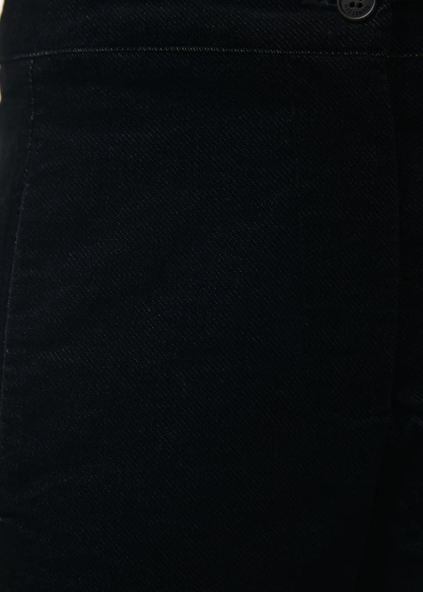 Pantalon large noir 7/8ème en velours - NOIR#couleur_NOIR