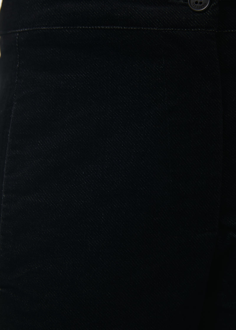 Pantalon large noir 7/8ème en velours - NOIR#couleur_NOIR