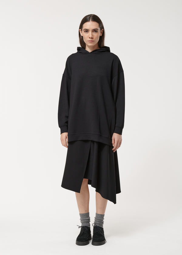 Sweat à capuche noir oversize manches longues - NOIR#couleur_NOIR