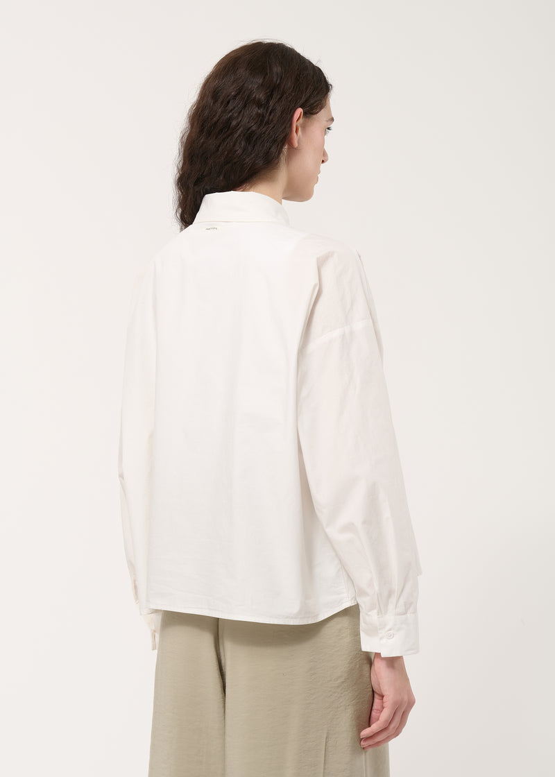 Chemise blanche oversize en popeline de coton - OFF WHITE#couleur_OFF WHITE
