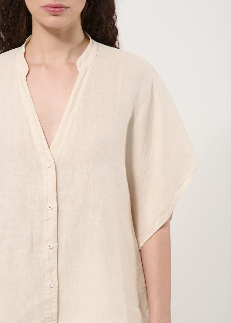 Chemisier beige oversize en lin - NATUREL#couleur_NATUREL