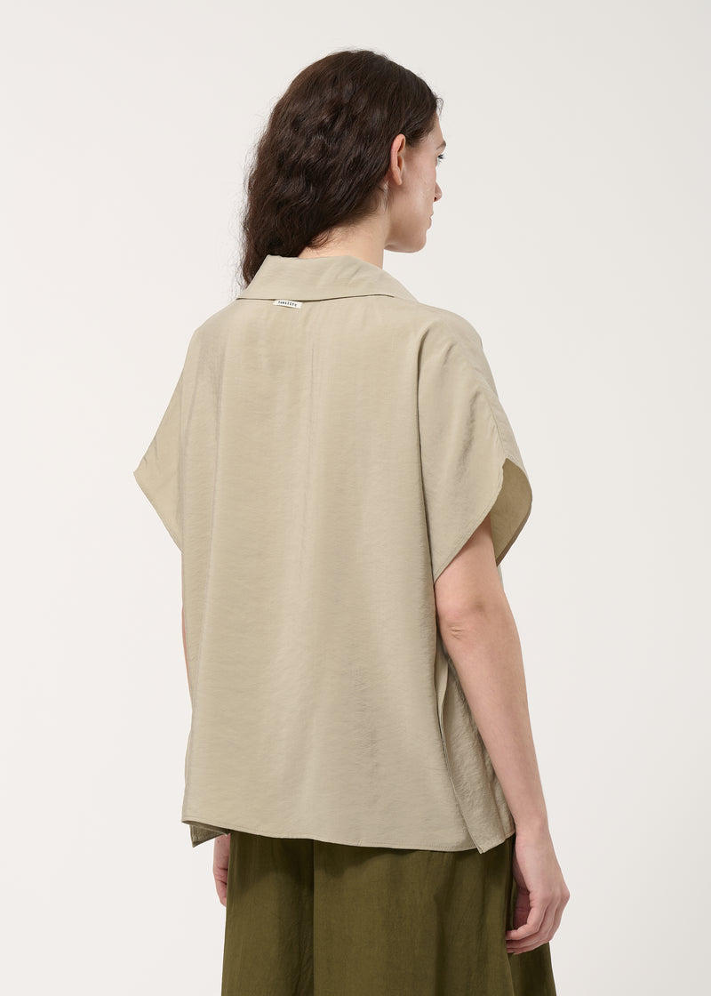 Chemise taupe oversize gaufrée - ARMY#couleur_ARMY
