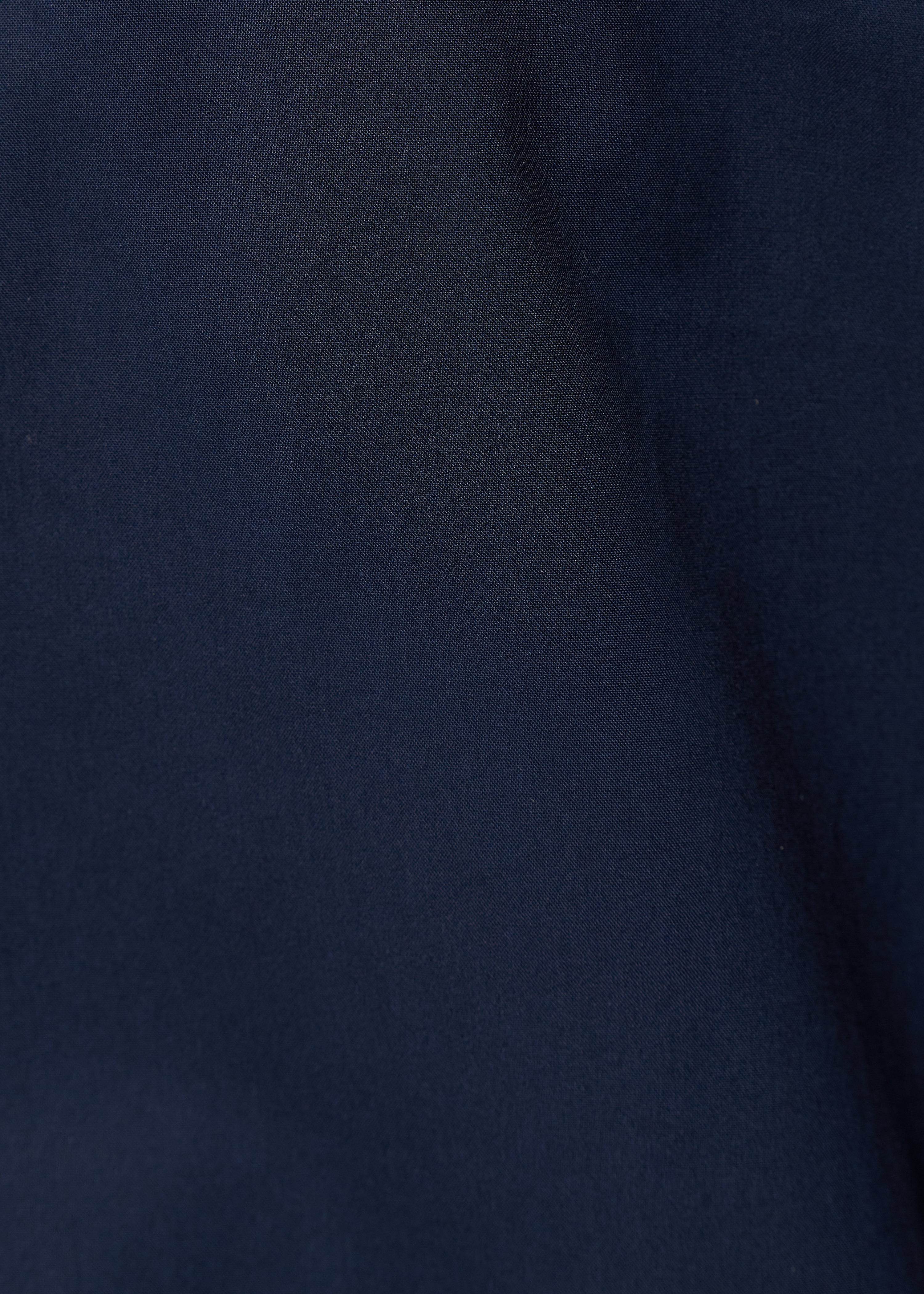 Chemise bleu foncé plissée en popeline de coton - NAVY#couleur_NAVY