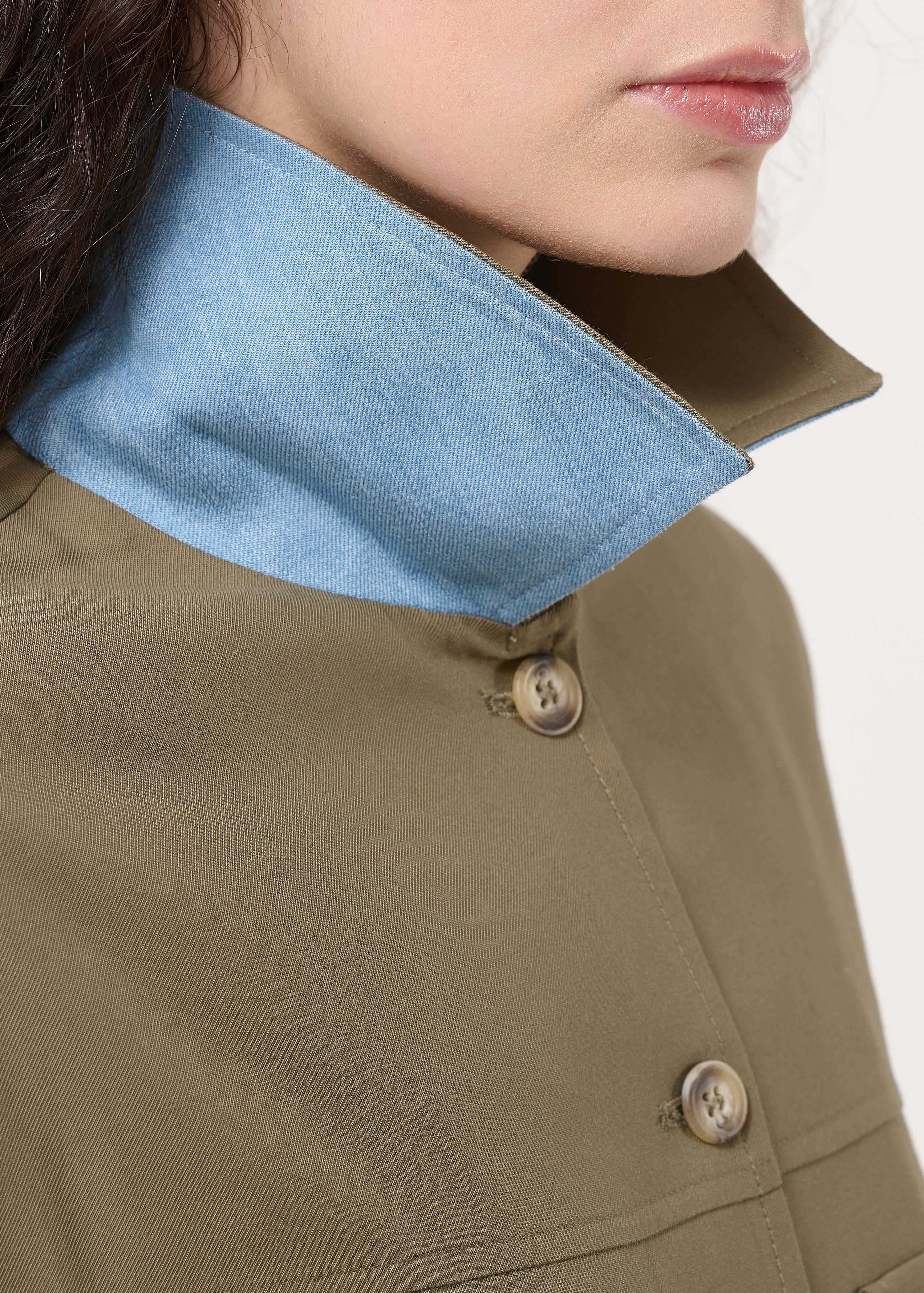 Chemise kaki courte à coulisse - KAKI#couleur_KAKI