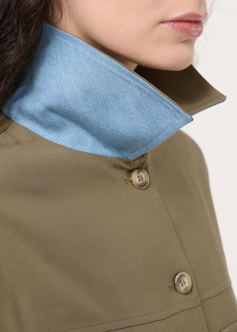 Chemise kaki courte à coulisse - KAKI#couleur_KAKI